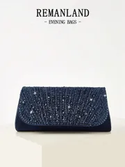 バッグ レディース クラッチバッグ ラインストーン装飾チェーンバッグ、磁気式クロージャー、エレガントなファッションパーティークラッチ、女性の誕生日パーティーに最適、魅力的な夕方用ショルダーバッグ