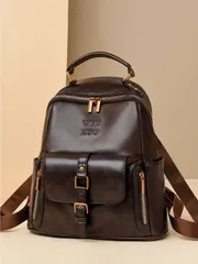 バッグ レディース バックパック レディース レトロ バックパック、合成皮革、取り外し可能なストラップ、複数のコンパートメント、日常の仕事に最適な多機能ショルダーバッグ