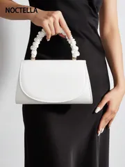 バッグ レディース ドレスバッグ かわいらしく爽やかな白いハンドバッグ、ギャザー付きハンドル、明るい白のトーン、可愛らしいギャザーハンドル、洗練されたセミサークルフラップクロージャー。カジュアルなデート、ブランチ、