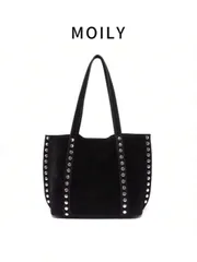 バッグ レディース ショルダーバッグ 大容量 通勤トートバッグ レディース ファッション リベット装飾 ショルダーバッグ 大学生 リュック スエード デザイン エレガントハンドバッグ デート、日常、ショッピング、ビ