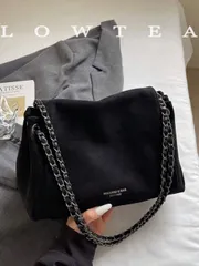 バッグ レディース ショルダーバッグ 1個 低めのティーカラー スエード生地ショルダーバッグ、レディース レトロファッション スクエアショルダーバッグ、トップハンドル デザイン、フラップマグネットクロージャー、取り