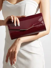 バッグ レディース クラッチバッグ 高級、スタイリッシュ、高級、無地特許クラッチ財布、ティーンガールズ、女性、大学生、新人、オフィスワーカーに最適、オフィス、大学、仕事、通勤、アウトドア、旅行、外出、パーティー、結