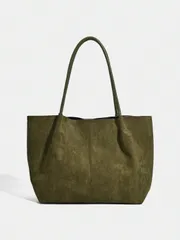 バッグ レディース ショルダーバッグ 2026年春の新作コレクション コーヒーブラウンスエード調レトロバッグ 大容量ショルダーバッグ 小さなバッグ付き、アンダーアームバッグ、ビジネスウーマンのカジュアルファッション