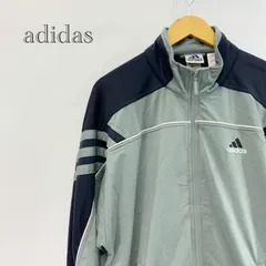 80s 万国旗タグ adidas トラックジャケット バックロゴ 刺繍 XO グレー 2XL メンズ ファッション _201423