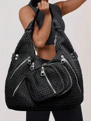 バッグ レディース ショルダーバッグ Y2K レディース パーソナライズ ストリート マルチポケット ショルダーバッグ 大容量 ジッパー開閉 ハンドバッグ、取り外し可能 ショルダーストラップ クロスボディバッグ、無