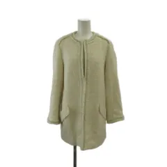 ザラ ベーシック ZARA BASIC ノーカラーツイードコート ウール S アイボリー ノーカラー 長袖 パイピングデザイン /SH ■GY49のサムネイル