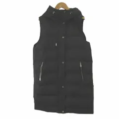 ザラ ZARA ベスト XS 黒 ブラック フード付き ノースリーブ ロング丈 /NP ■ECA004