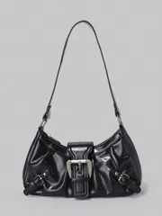 バッグ レディース ショルダーバッグ Y2K ヴィンテージ ソフト加工 レザーモーターサイクルバッグ リベット、バックル、プリーツクラウドデコレーション、ショルダー/脇下バッグ、仕事、通勤、デート、パーティー、スト