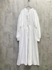 新品 SLURR スラー バンドカラーギャザーシャツ ワンピース sizeF/オフホワイト ■◆ レディース