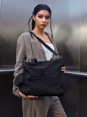 バッグ レディース トートバッグ 新作ファッショナブルなカジュアルキャンバストートバッグ、星柄、複数のポケット付き、コインケース付き クリスマスギフト