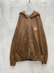 XLARGE エクストララージ コットン100% ジップパーカー BACKSIDE SLANTED OG ZIP HOODED SWEATSHIRT ジャケット sizeL/ブラウン ■◇◎メンズ