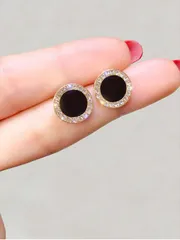 ジュエリー レディース イヤーアクセサリー  1ペア ラインストーン はめ込み 四角形 & ハート & 幾何学模様スタッドピアス