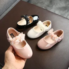 ローファー フォーマルシューズ 女の子 ガールズ ドレス シューズ キッズ 花 PU革 キラキラ プリンセスシューズ 可愛い 子供靴 結婚式 ピアノ 発表会 入学式 子ども用