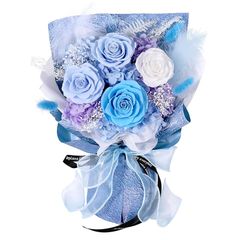 アーティフィシャルフラワー（高級造花）花束 レイクブルー - メルカリ