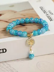 ジュエリー レディース ブレスレット ラインストーンの装飾ラウンド チャーム ビーズ ブレスレット レディース クリスタル ビーズ ブレスレット手作り