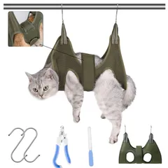 新品 [Senteria] 犬 猫グルーミングハンモック ヘルパー マジックシール付き 子 犬 猫 ハンモック 爪切り補助具 ペット用 爪やすり付き ネイルのトリミング 拘束 ポータブル ソフトクッション 通気性 介護 耳/目のケアのサムネイル