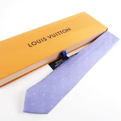 【新品同様・未使用】LOUIS VUITTON ヴィトン イタリア製 ネクタイ シルク100% パープル系 小物 服飾【UJ82】
