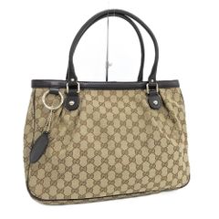 GUCCI スーキー トートバッグ GGキャンバス レザー ブラウン 296835