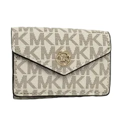 MICHAEL KORS 三つ折り財布 ロゴ レザー×PVCコーティング アイボリー