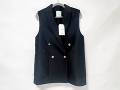 ebure エブール ウールコットンスリーブレス ジャケット ベスト ダークネイビー 4210400377 サイズ：38 タグ付き 美品