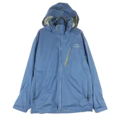 美品 L.L.Bean エルエルビーン ワンポイントロゴ 長袖 マウンテンパーカー S ブルー系 フード取り外し可 メンズ 古着