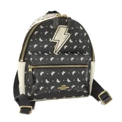 COACH リュックサック レザー ブラック ホワイト F59330