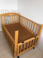 KATOJI ベビーベッド 木製ベビーベッド ナチュラル ブラウン 木