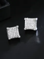 ジュエリー メンズ イヤーアクセサリー 1ペア ファッションラインストーンスタッドピアス ユニセックス クラシックジュエリー ギフト