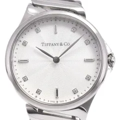 ティファニー TIFFANY&Co. 60874794 メトロ2 ハンド 8Pダイヤ シルバー クォーツ レディース 美品 保証書付き 腕時計 D#146877のサムネイル