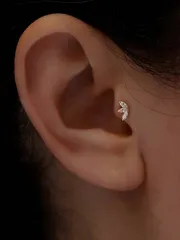 ジュエリー レディース イヤーアクセサリー   1個 立方ジルコニア装飾 純銀ピアス