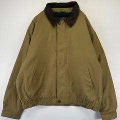 古着 エディー・バウアー Eddie Bauer ジャケット フルジップ 襟レザー スウィングトップ 中綿 2XL  ブラウン系 メンズ
