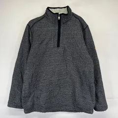 古着 オービス ORVIS フリース ニット ハーフジップ ボア 袖ワンポイントロゴ トレーナー プルオーバー アウトドア M  ブラック系 メンズのサムネイル