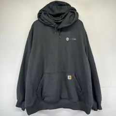 古着 カーハート Carhartt パーカー 刺繍 プルオーバー ワンポイントロゴ スウェット 厚手 2XL  グレー系 メンズ