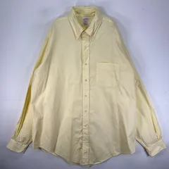 古着 90's/90年代 ヴィンテージ ブルックスブラザーズ Brooks Brothers 長袖シャツ ボタンダウン Makers XL  イエロー系 無地 メンズ