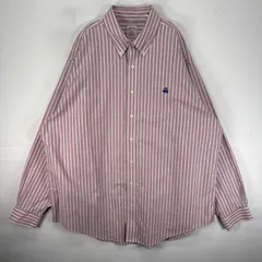 古着 ブルックスブラザーズ Brooks Brothers 長袖シャツ ボタンダウン ワンポイント XL  ピンク系 ストライプ メンズのサムネイル