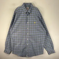 古着 ブルックスブラザーズ Brooks Brothers 長袖シャツ ボタンダウン ワンポイント M  ブルー系 チェック メンズ