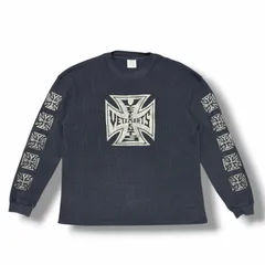 VETEMENTS 26SS BIKER CROSS WAFFLE LONGSLEEVE バイカークロスワッフル長袖Tシャツ カットソー ヴェトモン ME76LS181G ネイビー M （14457M）のサムネイル