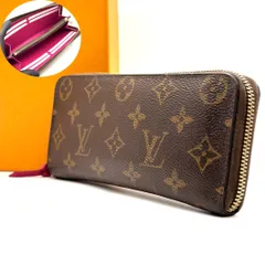 【内側に秘めた華】　LOUIS VUITTON　モノグラム ジッピーウォレット クレマンス 長財布 8カード ラウンドファスナー　フューシャピンク