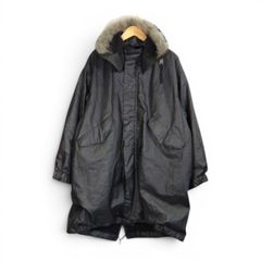 美品 サイズ1 25AW COMOLI ペーパーレザーフーデッドコート COMOLI 25aw PAPER LEATHER MILITARY HOODED COAT BLACK サイズ1 C03