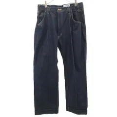 Lee リー 日本製 エディストリアル EDISTORIAL センタープレス デニムパンツ W34 ネイビー AMERICAN RIDERS ジーンズ メンズ 古着
