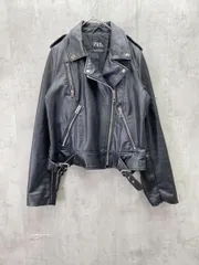 ZARA ザラ フェイクレザー ライダース ジャケット sizeUSA M/黒 ■◇ レディース