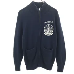 AVIREX アヴィレックス U.S.NAVY ニットジャケット M ネイビー メンズ 古着