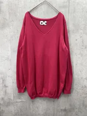 antiqua アンティカ 無地 Vネック ニット セーター sizeL/赤 ■◇ レディース