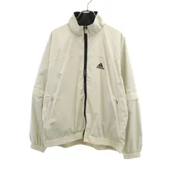 美品 adidas アディダス ナイロンジャケット M ベージュ 裏メッシュ 収納袋付き メンズ 古着