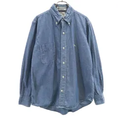 YAMANE ACADEMY ヤマネアカデミー 日本製 長袖 シャンブレー ボタンダウンシャツ 42 ブルー EVISU エヴィス メンズ 古着