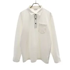 LANVIN SPORT ランバンスポール 日本製 総柄 長袖 ポロシャツ 40 ホワイト メンズ 古着のサムネイル