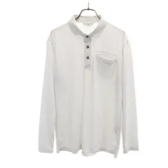 LANVIN SPORT ランバンスポール 日本製 総柄 長袖 ポロシャツ 40 ホワイト メンズ 古着のサムネイル