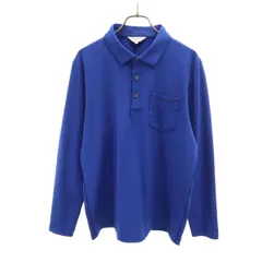 美品 LANVIN SPORT ランバンスポール ハウンドトゥース柄 長袖 ポロシャツ 40 ブルー 千鳥格子 メンズ 古着のサムネイル