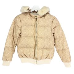 CELINE マカダム柄 ダウンジャケットサイズ110 CELINE セリーヌ ラビットファー マカダム トリオン ダウンジャケット