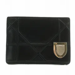 クリスチャンディオール Christian Dior カードケース 名刺入れ レザー ロゴ シルバー金具 黒 ブラック /XZ ■OH ■GY03のサムネイル